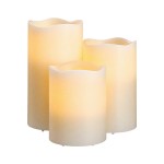 Hellum 571950 LED-Wachskerzen-Set ws Wachskerzen 3er Set mit Fernbedienung 15 cm mehrfarbig 