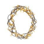 Hellum 577938 LED-Metallkranz 120-LED Metallkranz mit LED-Lichterkette mit transparentem Kabel 460 x 80 mm weiß 