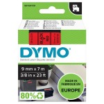 Dymo 40917 D1 Schriftband 9mm/7m schwarz auf rot 
