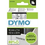 Dymo 45010 D1 Schriftband 12mm/7m schwarz auf transparent 