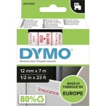 Dymo 45015 D1 Schriftband 12mm/7m rot auf weiß 