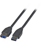E F B K5237.3 USB-Verlängerung A-A 3,0m USB 3.0 schwarz 