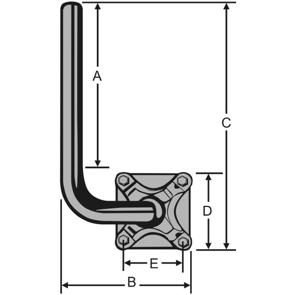 Kathrein 218682 Wandhalter kurz 175mm / 38mm verzinkt ZAS60