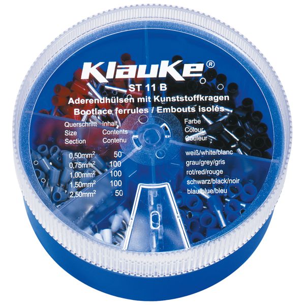 Klauke ST11B Streudose mit isoliert Aderendhülsen 0,5-2,5 mm², DIN 46228 Teil 4