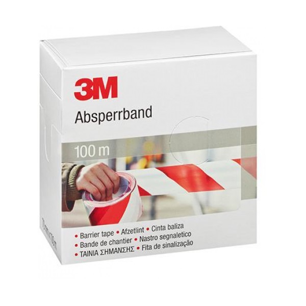 3M 596615 Absperrband 70mm rot-weiß Rolle 100 Meter