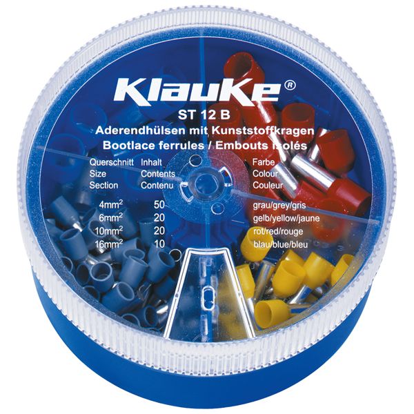 Klauke ST12B Streudose mit isolierten Aderendhülsen 4-16 mm², DIN 46228 Teil 4