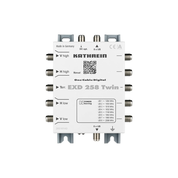 Kathrein 20510143 Einkabel-Multischalter Durchgang 5-862+950-2150 MHz EXD258Twin
