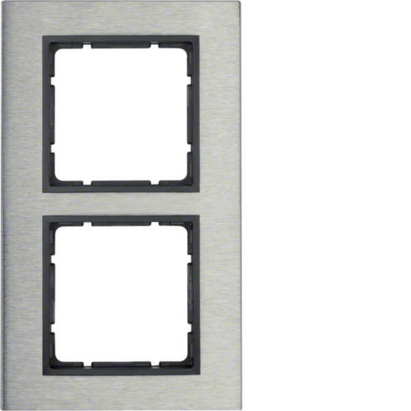 Berker 10123606 Rahmen 2-fach B.7 Edelstahl/anthrazit
