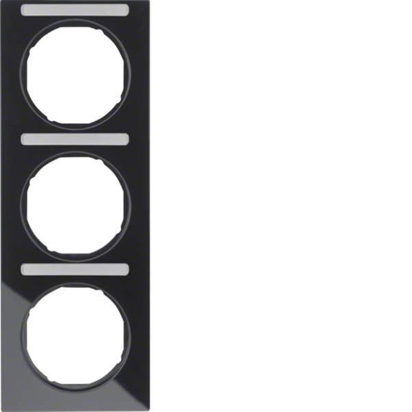 Berker 10132225 Rahmen 3-fach mit Beschriftungsfeld R.3 schwarz glänzend