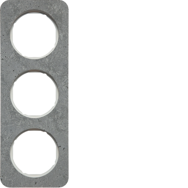 Berker 10132379 Rahmen 3-fach R.1 Beton grau/polarweiß glänzend