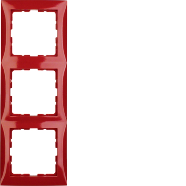 Berker 10138962 Rahmen 3-fach S.1 rot glänzend