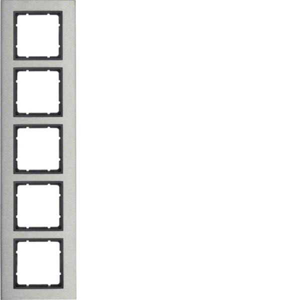 Berker 10153606 Rahmen 5-fach B.7 Edelstahl/anthrazit