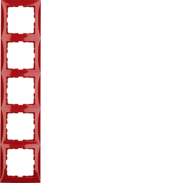 Berker 10158962 Rahmen 5-fach S.1 rot glänzend