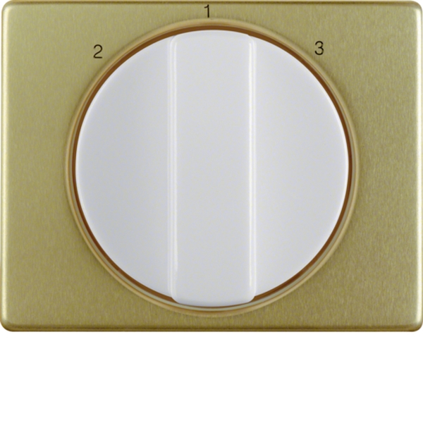 Berker 1088010200 Zentralstück mit Drehknopf für 3-Stufenschalter Arsys gold Metall/polarweiß