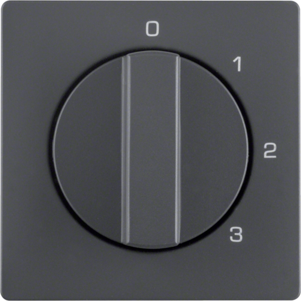 Berker 1096608600 Zentralstück mit Drehknopf für 3-Stufenschalter Q.1/Q.3 anthrazit samt