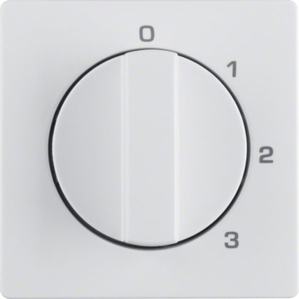 Berker 1096608900 Zentralstück mit Drehknopf für 3-Stufenschalter Q.1/Q.3 polarweiß samt