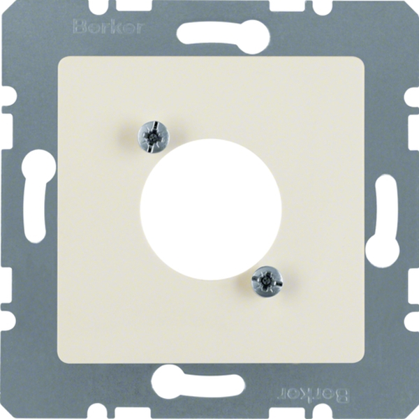 Berker 141202 Zentralplatte für XLR-Rundsteckverbinder D-Serie cremeweiß glänzend