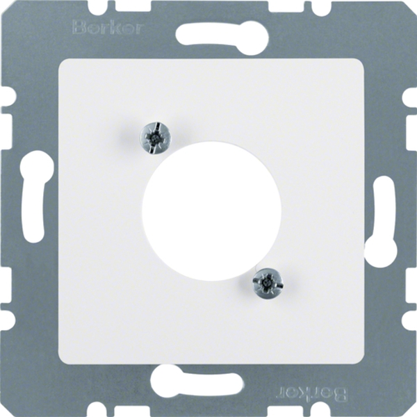 Berker 14121909 Zentralplatte für XLR-Rundsteckverbinder D-Serie polarweiß matt/samt