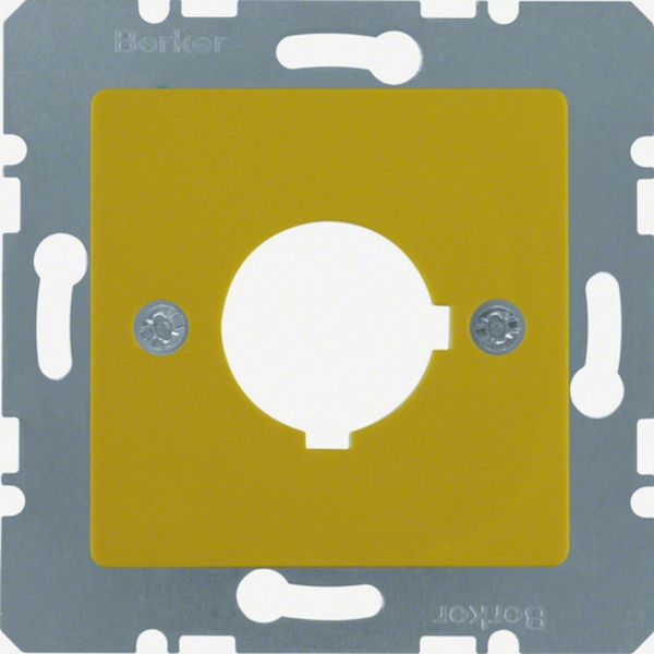 Berker 143207 Zentralplatte für Melde- und Befehlsgerät Ø 22,5 mm gelb glänzend