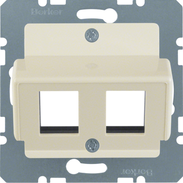 Berker 146302 Zentralplatte für AMP Modular Jacks Zentralplattensystem cremeweiß glänzend