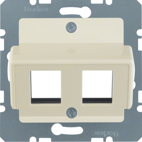 Berker 146302 Zentralplatte für AMP Modular Jacks Zentralplattensystem cremeweiß glänzend