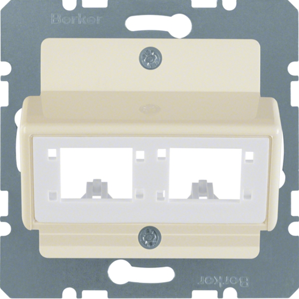 Berker 147202 Zentralplatte für 1 oder 2 Einzelmodule Reichle&De-Massari cremeweiß glänzend