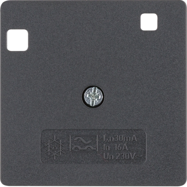 Berker 14961606 Zentralstück für FI-Schutzschalter System 50x50 mm anthrazit matt