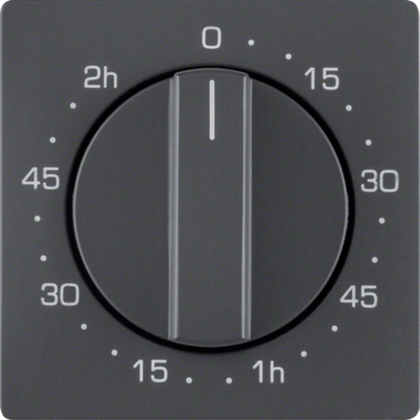 Berker 16336086 Zentralstück mit Regulierknopf für mechanische Zeitschaltuhr Q.1/Q.3/Q.7/Q.9 anthrazit samt