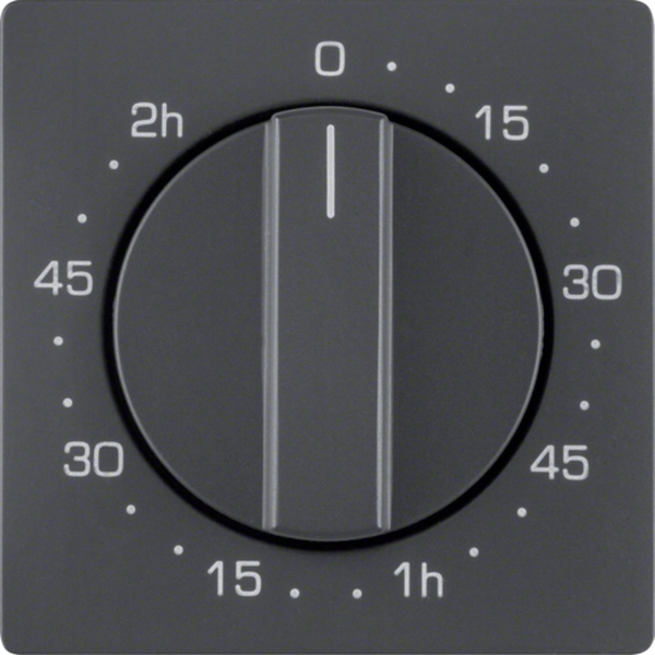 Berker 16336086 Zentralstück mit Regulierknopf für mechanische Zeitschaltuhr Q.1/Q.3/Q.7/Q.9 anthrazit samt