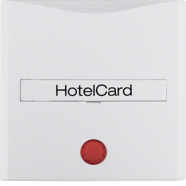 Berker 16401909 Hotelcard-Schaltaufsatz mit Aufdruck und roter Linse S.1/B.3/B.7 polarweiß matt