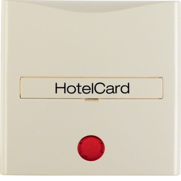 Berker 16408982 Hotelcard-Schaltaufsatz mit Aufdruck und roter Linse S.1/B.3/B.7 cremeweiß glänzend