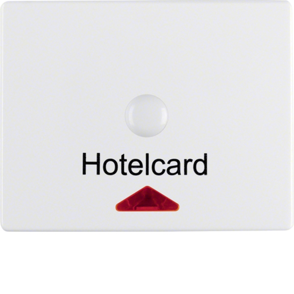 Berker 16410069 Hotelcard-Schaltaufsatz mit Aufdruck und roter Linse Arsys polarweiß glänzend