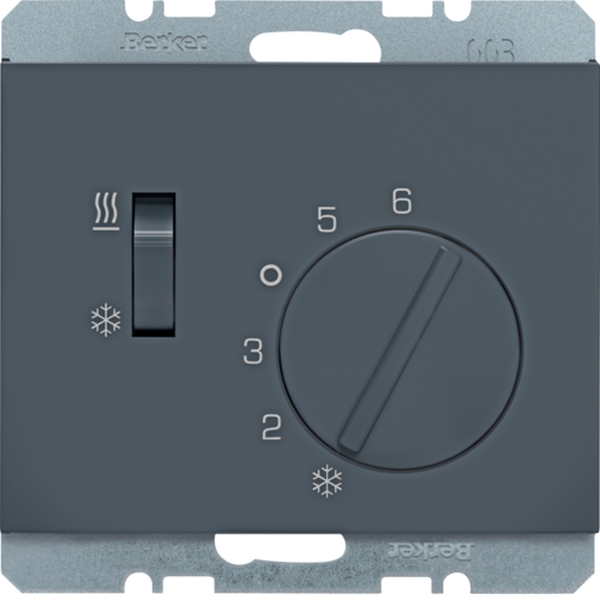 Berker 20297106 Temperaturregler Wechsler mit Schalter Heizen/Kühlen K.1 anthrazit matt lackiert
