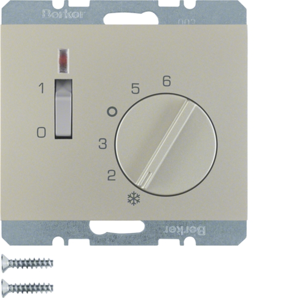 Berker 20307104 Temperaturregler mit Öffner Zentralstück Wippschalter und LED K.5 edelstahl lackiert