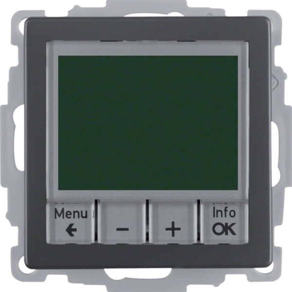Berker 20446086 Temperaturregler Schließer mit Zentralstück zeitgesteuert Q.1/Q.3/Q.7/Q.9 anthrazit samt