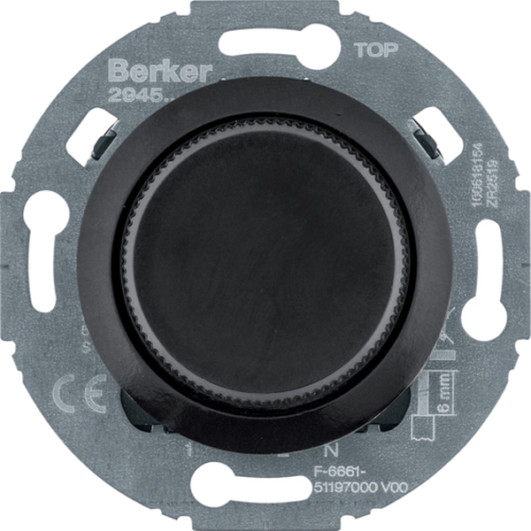 Berker 294511 Nebenstellen-Einsatz für Universal-Drehdimmer Komfort 1930/Glas/R.classic schwarz glänzend