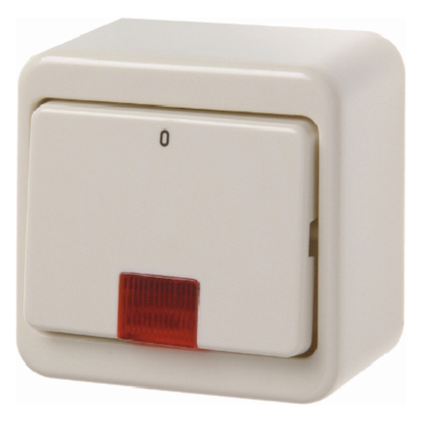 Berker 301240 Kontroll-Wippschalter mit roter Linse Aufputz cremeweiß glänzend