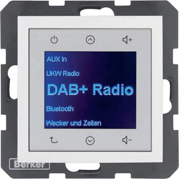 Berker 30848989 Radio Touch UP DAB+ Bluetooth S.1/B.3/B.7 polarweiß glänzend