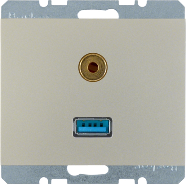 Berker 3315397004 USB/3,5 mm Audio Steckdose K.5 edelstahl lackiert