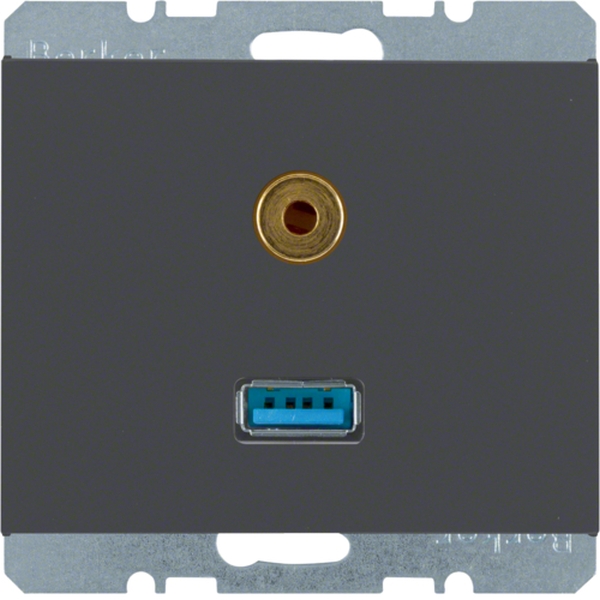 Berker 3315397006 USB/3,5 mm Audio Steckdose K.1 anthrazit matt