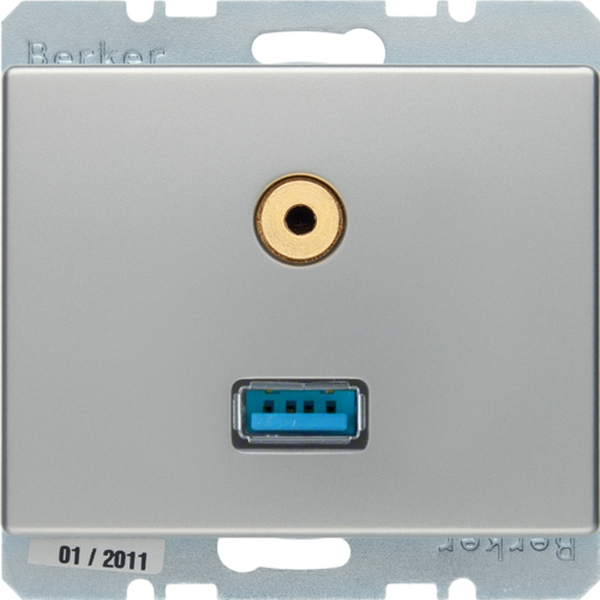 Berker 3315399004 USB/3,5 mm Audio Steckdose Arsys edelstahl lackiert