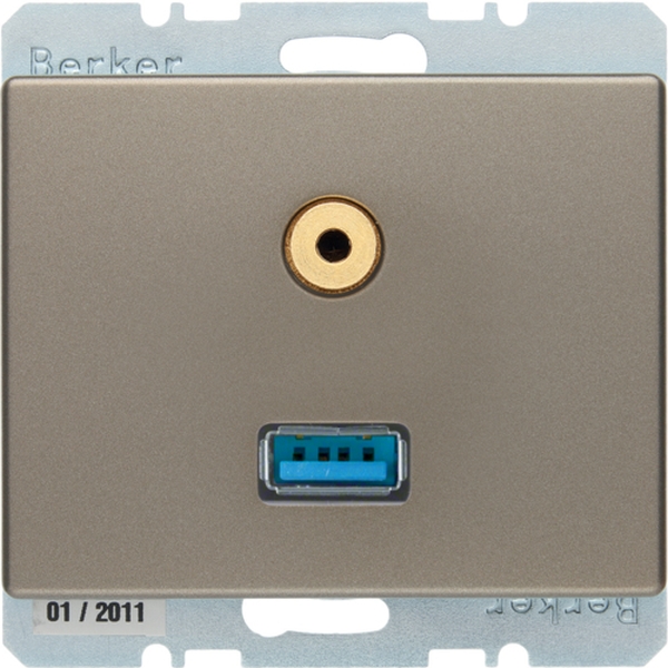 Berker 3315399011 USB/3,5 mm Audio Steckdose Arsys hellbronze lackiert