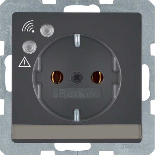 Berker 41086086 Schuko-Steckdose mit Überspannungsschutz Q.1 anthrazit samt