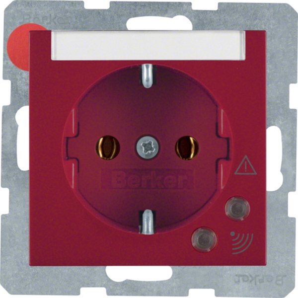 Berker 41088962 Schuko-Steckdose mit Überspannungsschutz S.1/B.3/B.7 rot glänzend