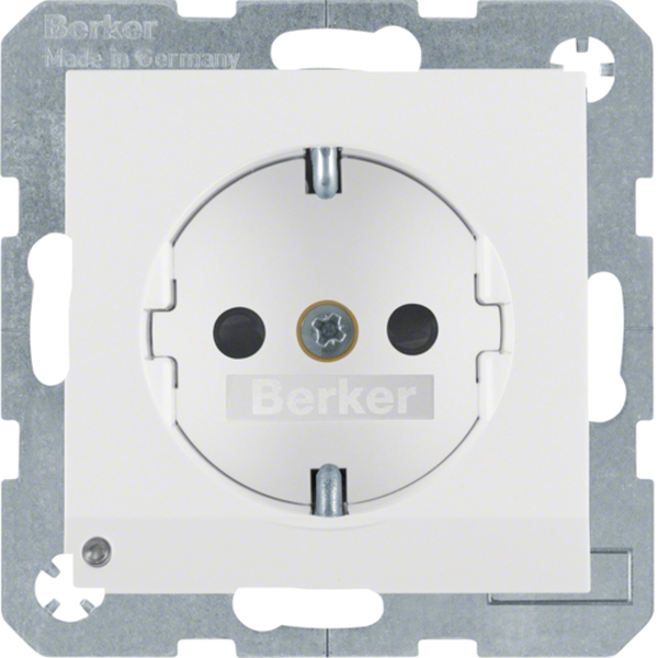 Berker 41091909 Schuko-Steckdose mit LED-Orientierungslicht S.1/B.3/B.7 polarweiß matt