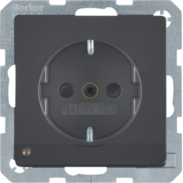 Berker 41096086 Schuko-Steckdose mit LED-Orientierungslicht und erhöhter Berührungsschutz Q.1/Q.3 anthrazit samt