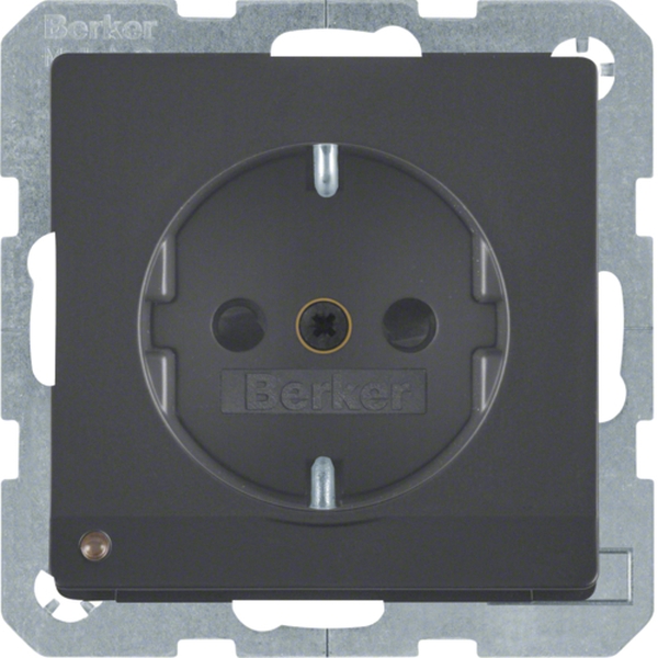 Berker 41096086 Schuko-Steckdose mit LED-Orientierungslicht und erhöhter Berührungsschutz Q.1/Q.3 anthrazit samt