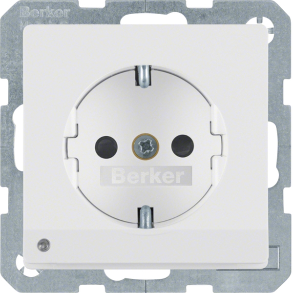 Berker 41096089 Schuko-Steckdose mit LED-Orientierungslicht Q.1/Q.3 polarweiß samt