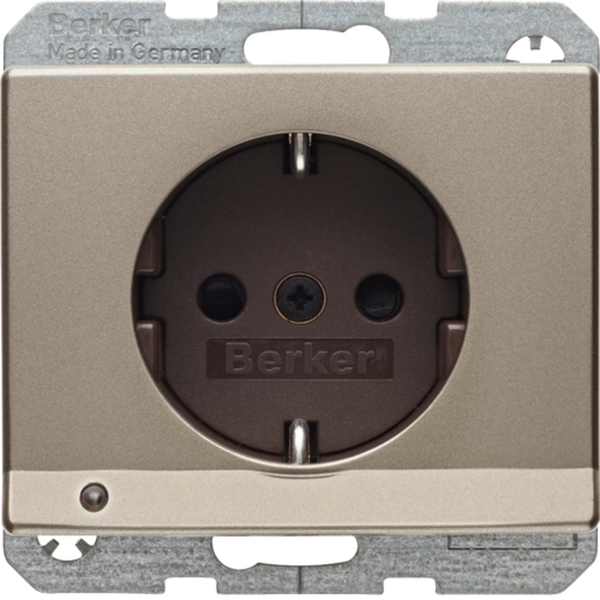 Berker 41099011 Schuko-Steckdose mit LED-Orientierungslicht Arsys hellbronze lackiert