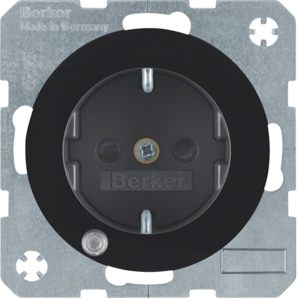 Berker 41102045 Schuko-Steckdose mit Kontroll-LED und erhöhter Berührungsschutz R.1/R.3 schwarz glänzend